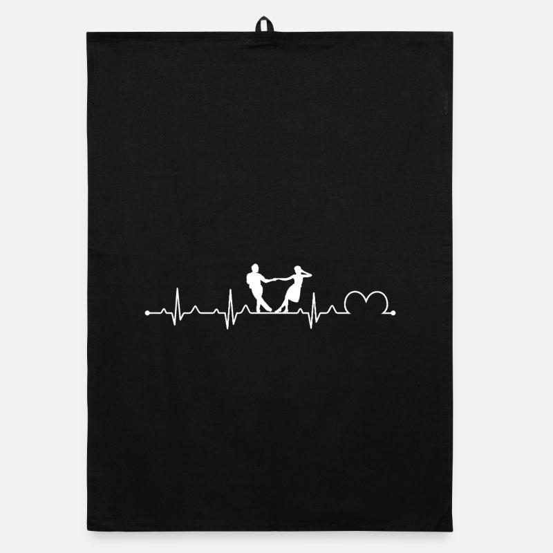 Swing Dance Heartbeat Pulse Retro Lifeline Organic dish towel