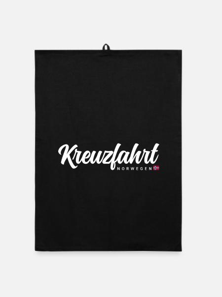 Kreuzfahrt Norwegen - Organic Geschirrtuch - Schwarz - Vorne