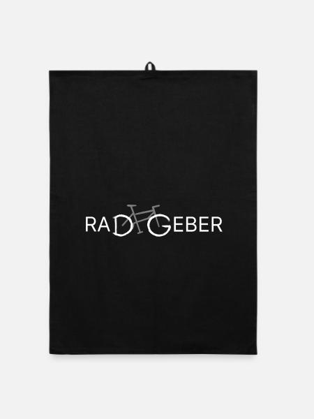 Radfahrer-Logo mit Fahrrad-Silhouette - Organic Geschirrtuch - Schwarz - Vorne