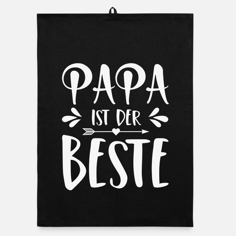 Papa ist der Beste - Organic Geschirrtuch - Schwarz