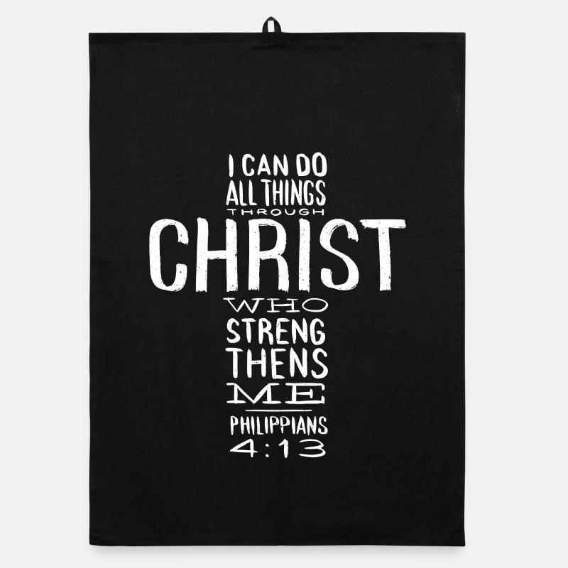 I Can Do All Things Through Christ Gift Bible Organic dish towel