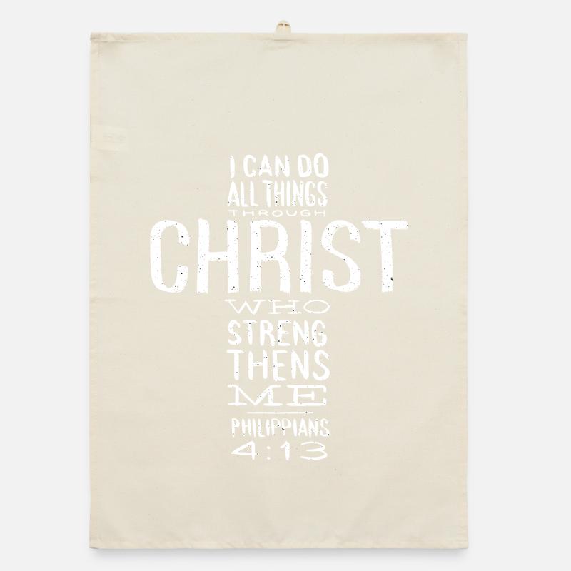 I Can Do All Things Through Christ Gift Bible Organic dish towel