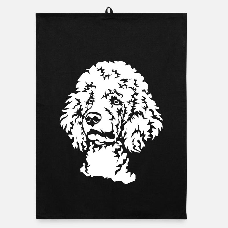 Poodle Head "Black Edition" Organic dish towel