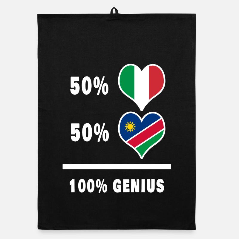 Brilliant Italien und Namibia / Geschenk - Organic Geschirrtuch - Schwarz