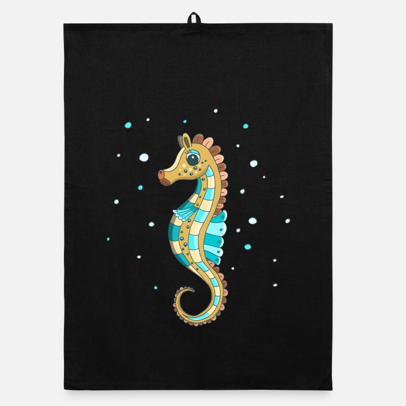 Seepferdchen süßes Motiv Organic Geschirrtuch