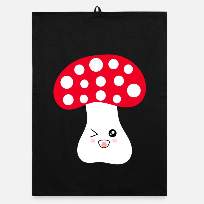 Toadstool, mushroom in the woods gift Organic dish towel