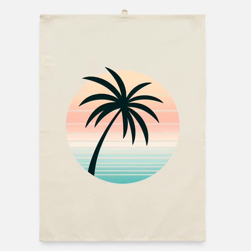 Synthwave Palm Organic dish towel