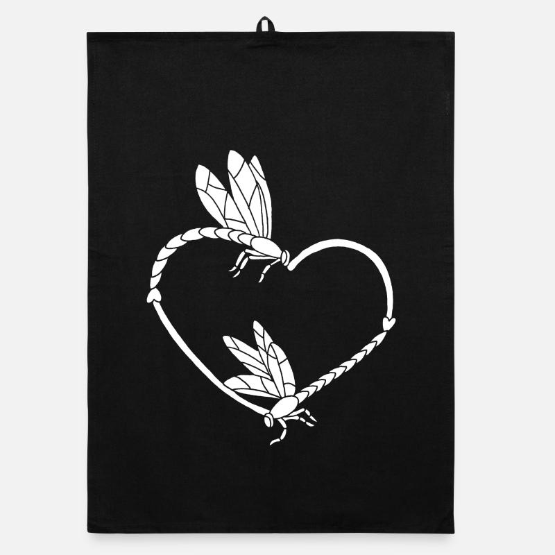 insectes amoureux (blanc) Torchon bio