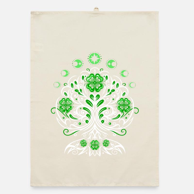 Arbre de vie de la Saint-Patrick avec phases de lune Torchon bio
