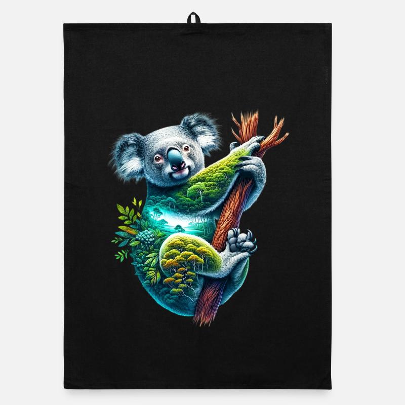 Koala - Organic Geschirrtuch - Schwarz