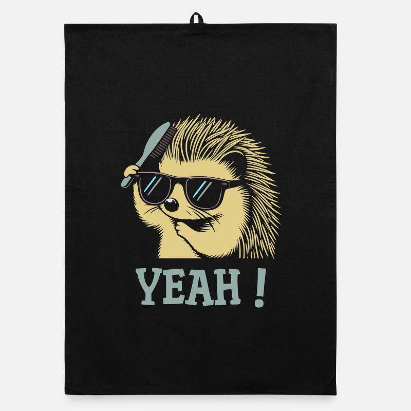 Cool Hedgehog Sunglasses Brush Organic dish towel