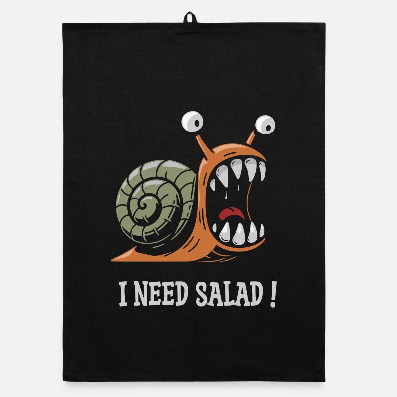 Schnecke, ich brauche Salat! Organic Geschirrtuch