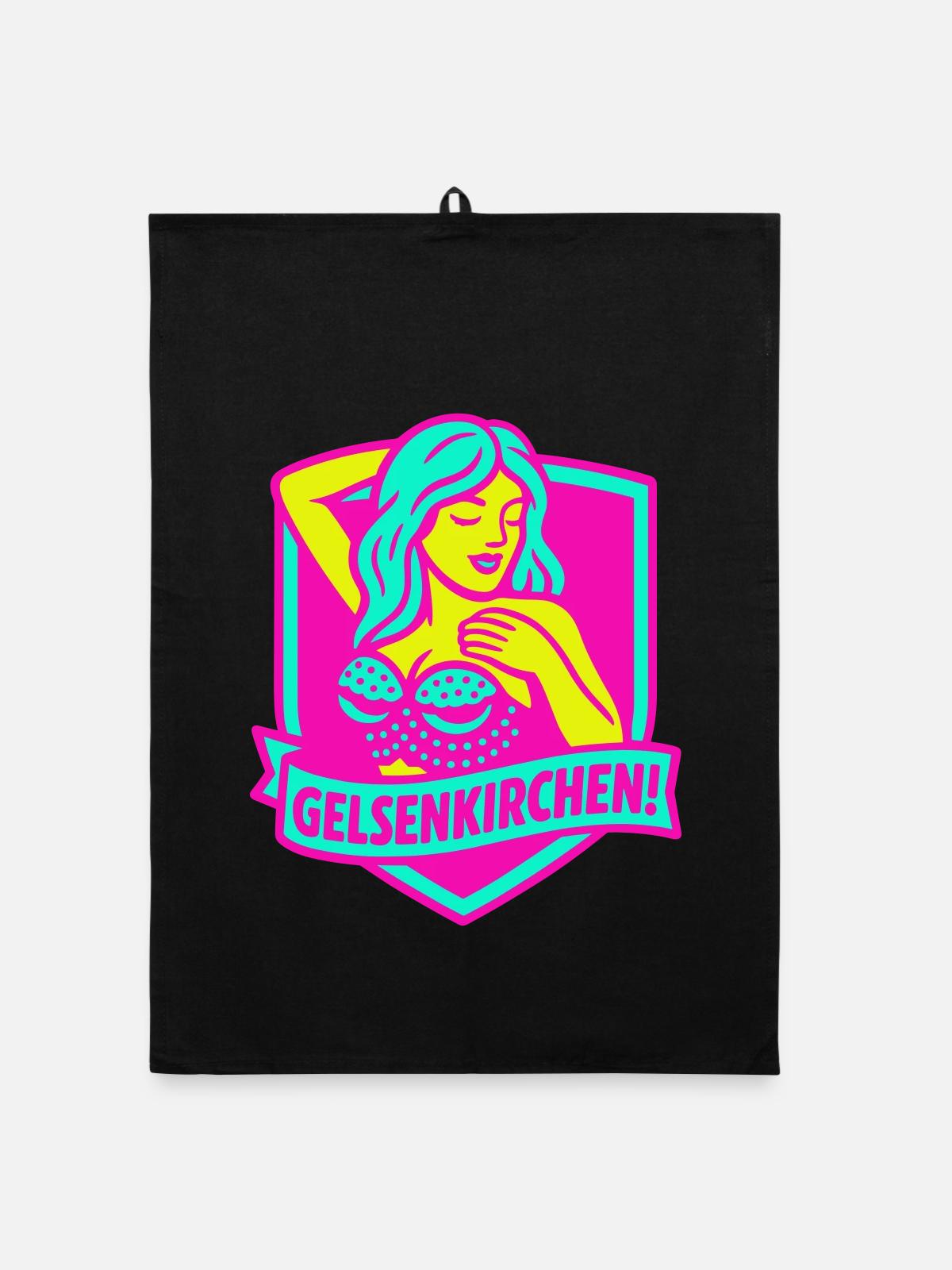 Gelsenkirchen Superstar en rose - Torchon bio - noir - Devant