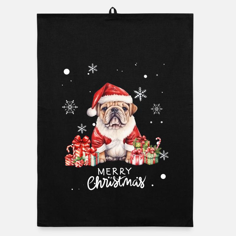Hunde-Weihnachten Organic Geschirrtuch