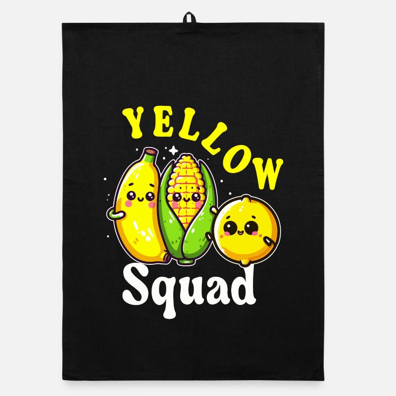 Squad Yellow Kawaii Fruit Organic dish towel