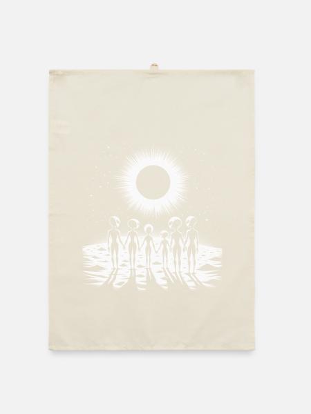 Cosmic Silhouette Familienkreis - Organic Geschirrtuch - Natur - Vorne