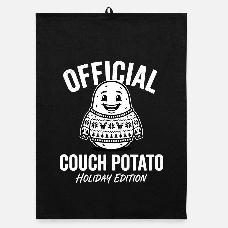Édition officielle des fêtes de Couch Potato - Torchon bio - noir