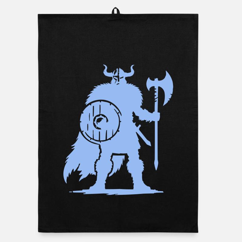 Viking warrior with axe and shield Organic dish towel