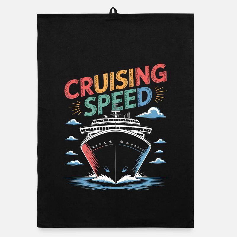 Cruise Speed Kreuzfahrtschiff Print Organic Geschirrtuch