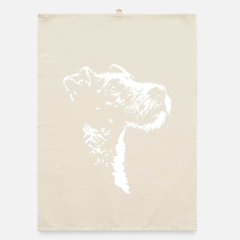 Fox Terrier Silhouette Fox Terrier Dogs Wilsigns Organic dish towel