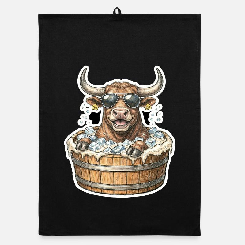 Taureau Taureau Bain de glace Vache taureau Torchon bio