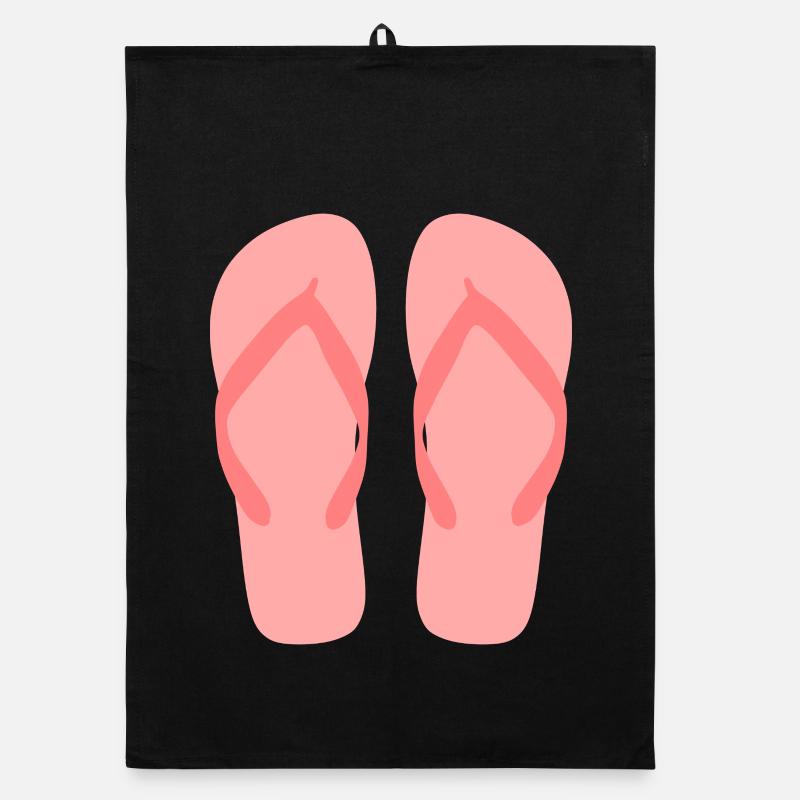 Bubblegum Pink Flip Flop Art Organic dish towel