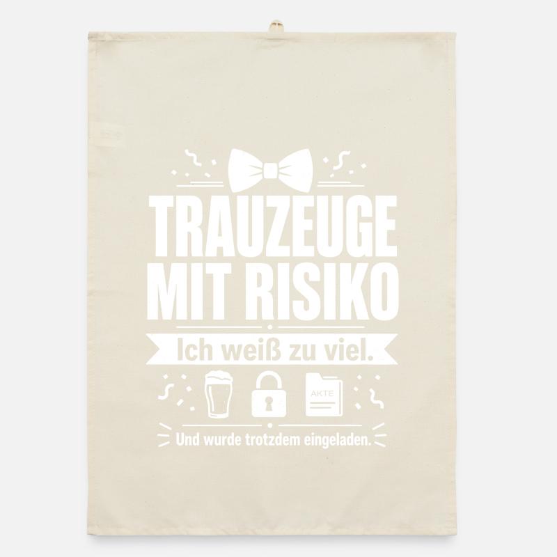 Trauzeuge mit Risiko Organic Geschirrtuch