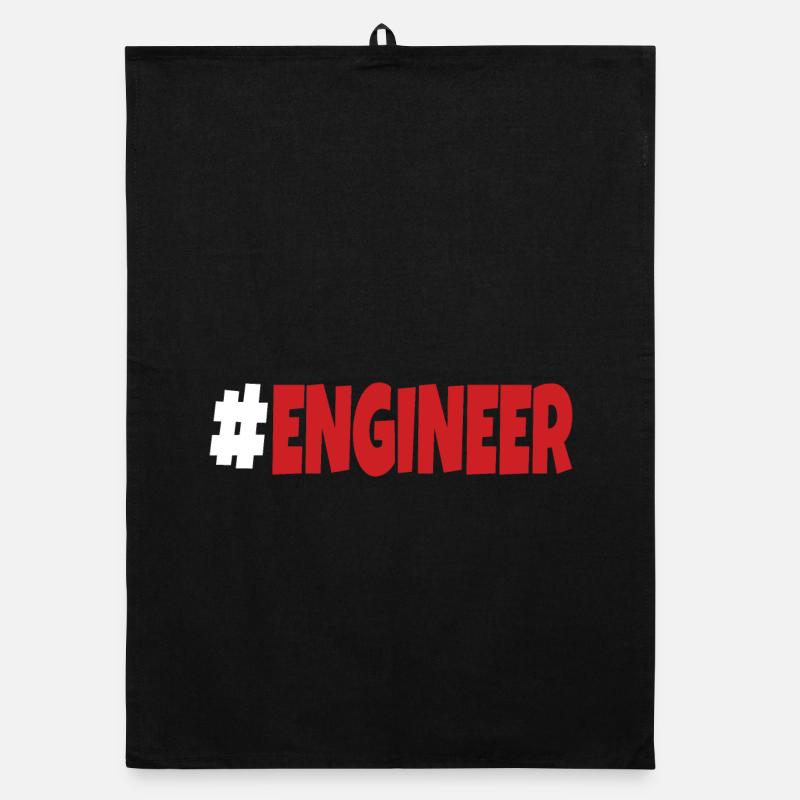 #engineer blanc et rouge Torchon bio