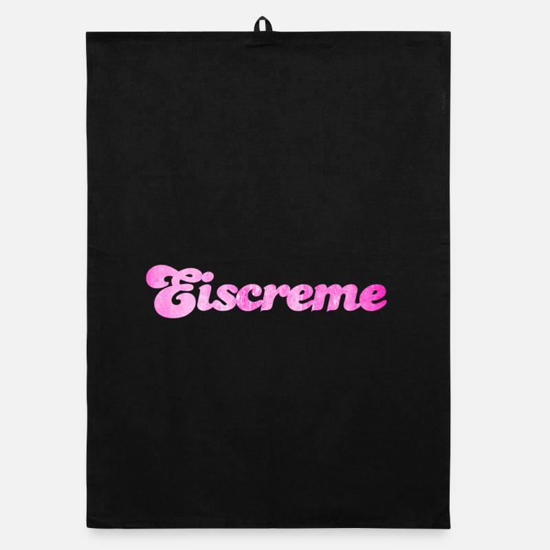 Eiscreme pink Erdbeereis Eis Fan Sommerzeit Urlaub Organic Geschirrtuch