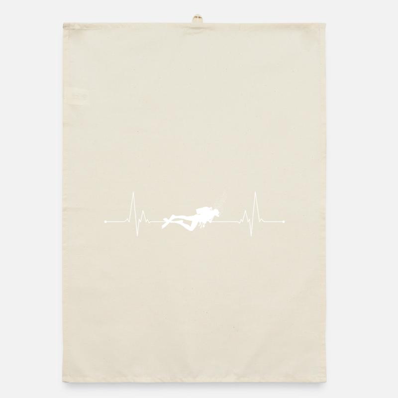 Underwater Diver with Bubbles Print Organic dish towel