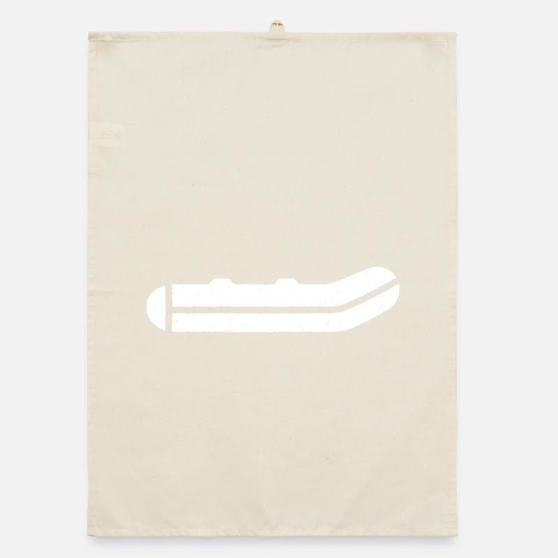 Schlauchboot Angler Karpfen Boot Organic Geschirrtuch