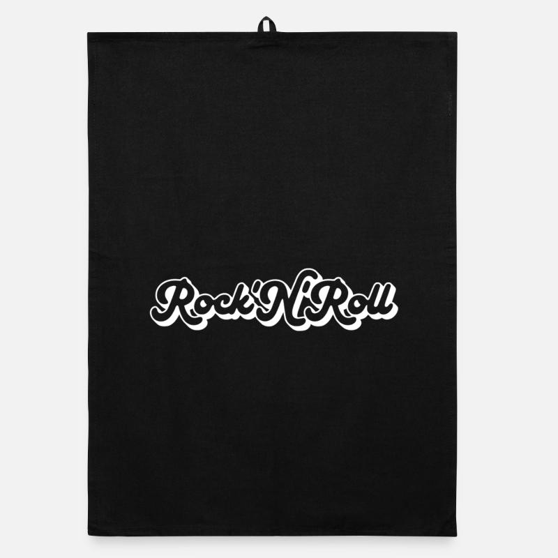 Rock 'N' Roll Script Organic dish towel