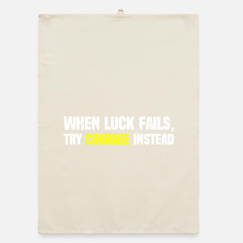 Courage Over Luck Typography Organic dish towel
