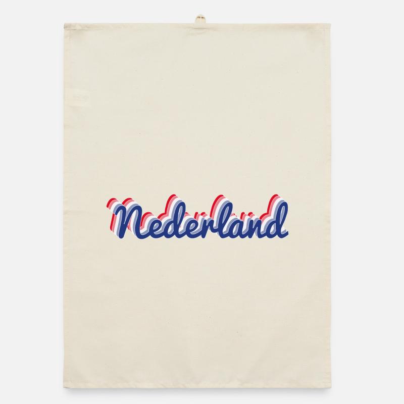 Couleurs du drapeau d’écriture des Pays-Bas Torchon bio