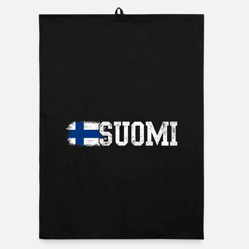 Typographie du drapeau de la Croix de Suomi Torchon bio