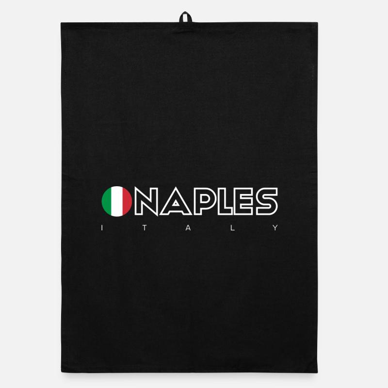 Naples Flag Circle Typography Organic dish towel
