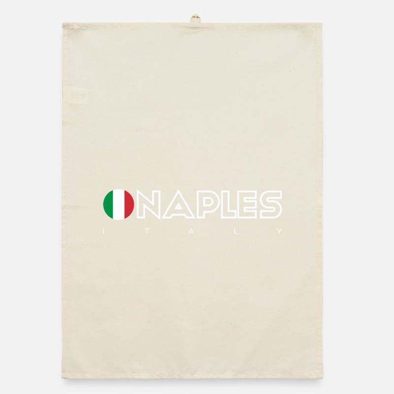 Naples Flag Circle Typography Organic dish towel