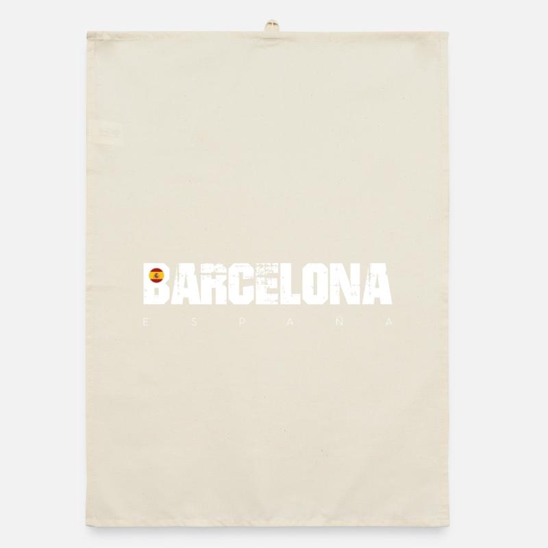 Barcelona Bold Distressed Type Organic dish towel