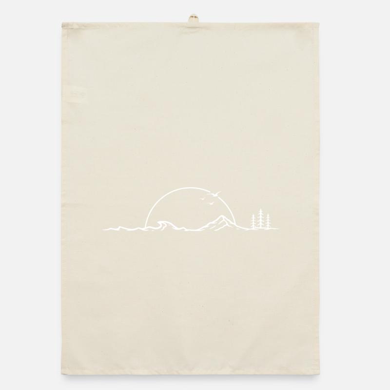 Sunset Wave Over Mountain Pines Organic dish towel