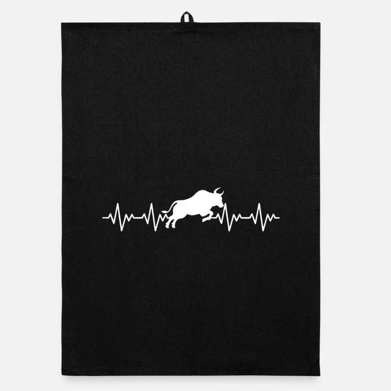 Stier Spanien Spanisch EKG Herzschlag Organic Geschirrtuch