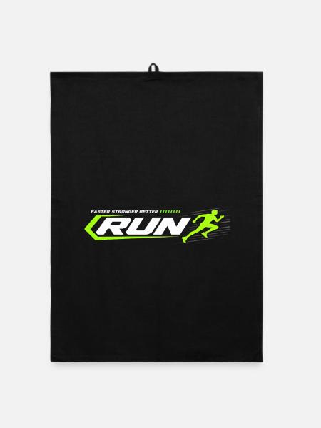 Neon Run Logo Sprint Look - Torchon bio - noir - Devant