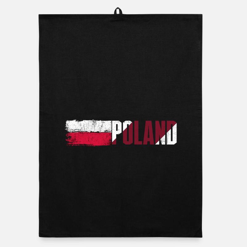 Drapeau de la Pologne Typographie audacieuse Torchon bio