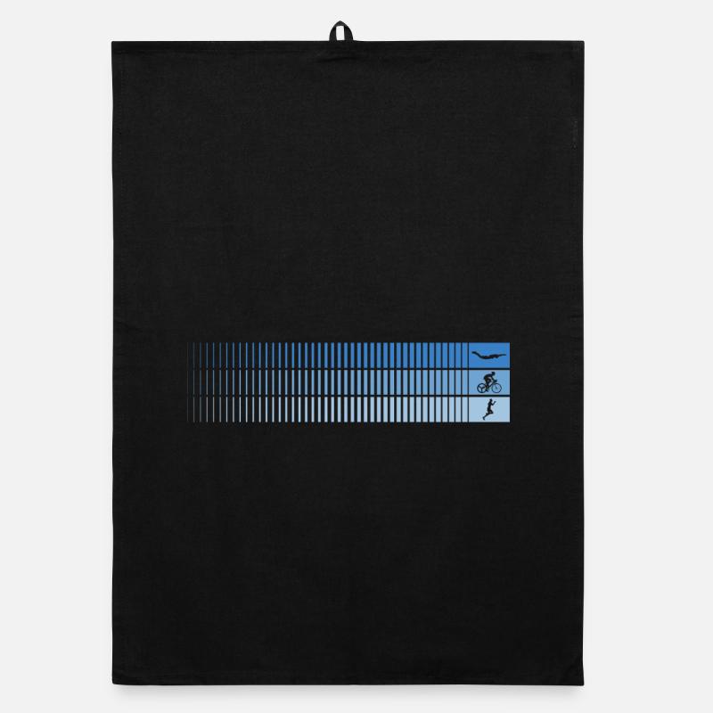 Dégradé azur code-barres oiseau Torchon bio