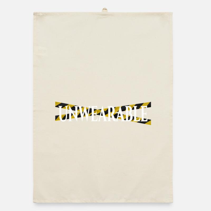 Unwearable – Statement Design with Warning Tape Organic dish towel
