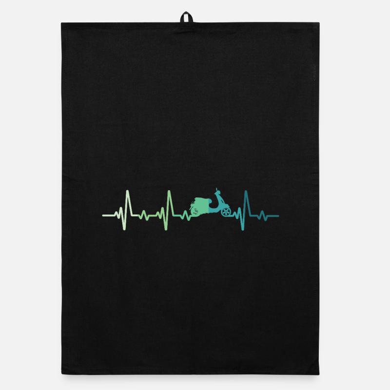 Scooter heartbeat moped roller Organic dish towel