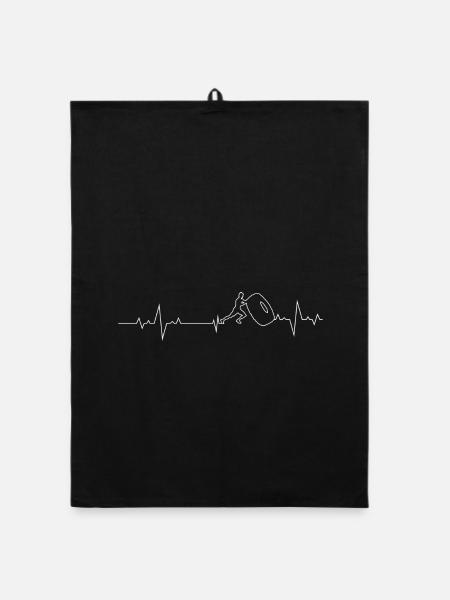 Flip de pneu Heartbeat Fitness Art - Torchon bio - noir - Devant