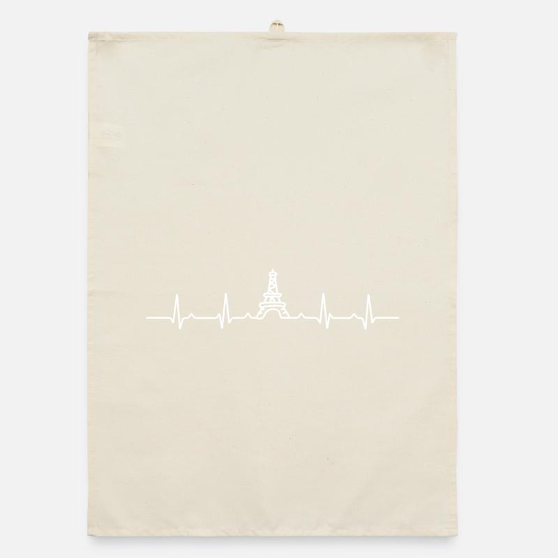 Heartbeat Eiffel Tower Organic dish towel