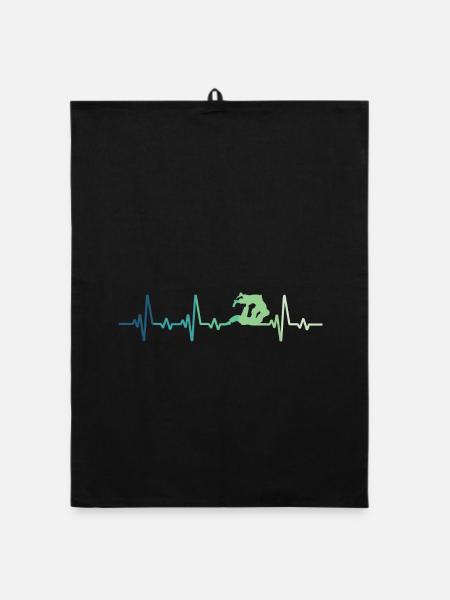 Jiu Jitsu Heartbeat Jiu-Jitsu - Organic dish towel - black - Front