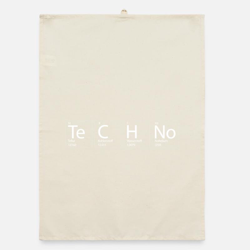Techno Rave Chemie Elemente Organic Geschirrtuch