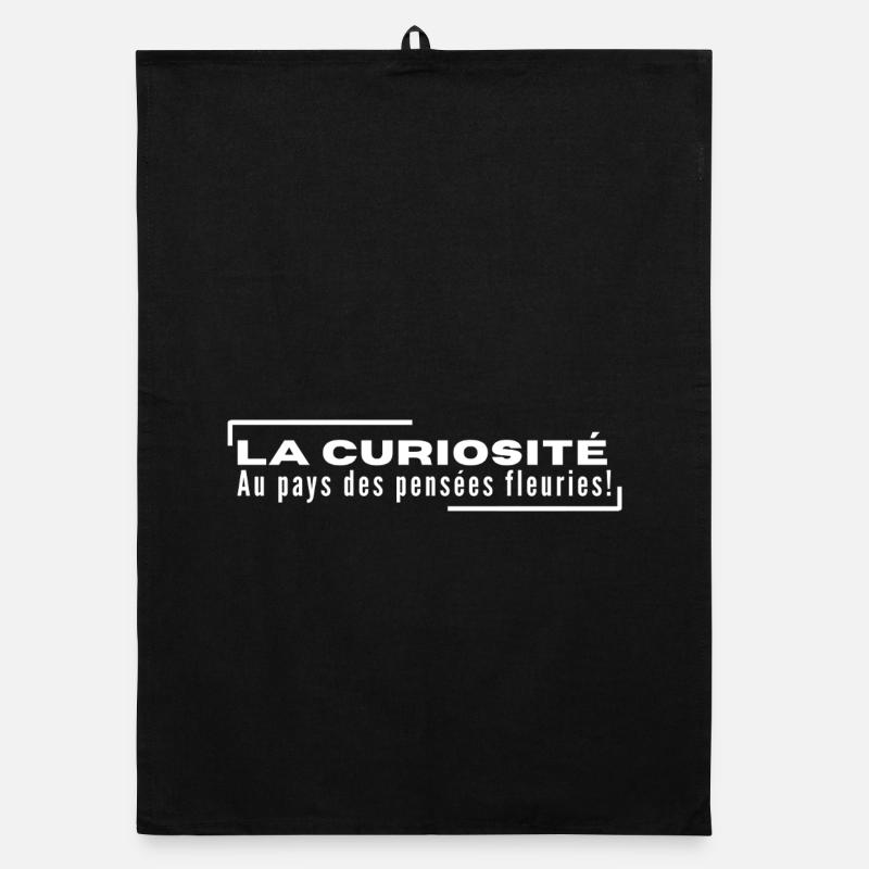 "LA CURIOSITÉ - Au Pays des Pensées Fleuries" Torchon bio